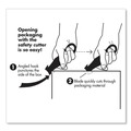 Box Cutters & Utility Knives | Garvey 091459 4 in. Plastic Handle Safety Cutter Box Cutter Knife with Double Shielded Blade - Black (5/Pack) image number 5