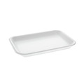Food Trays, Containers, and Lids | Pactiv Corp. 0TF100200000 8.2 in. x 5.7 in. x 0.91 in. No. 2 Foam Supermarket Tray - White (500/Carton) image number 1