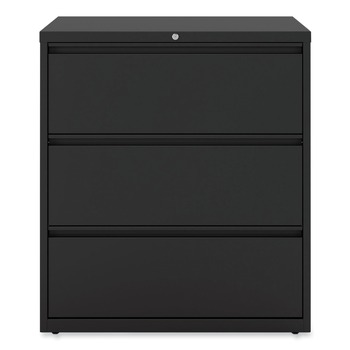 OFFICE FILING CABINETS AND SHELVES | Alera 25489 36 in. x 18.63 in. x 40.25 in. 3 Legal/Letter/A4/A5 Size Lateral File Drawers - Black