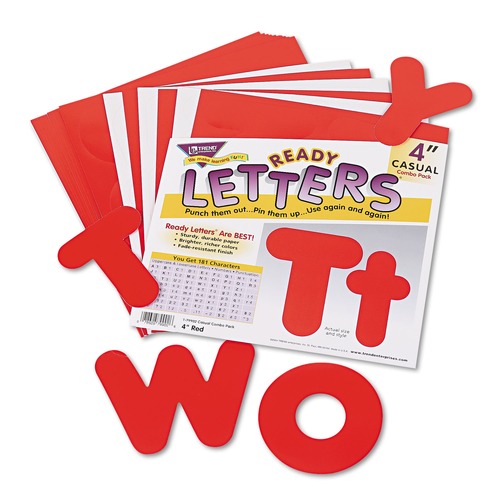 Back to School Sale | TREND T79902 4 in. Tall Ready Letters Casual Combo Set - Red Characters (182/Set) image number 0