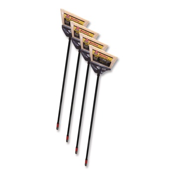 O-Cedar Commercial 91351 MaxiPlus Professional Polystyrene Bristle Angle Brooms with 51 in. Handle - Black (4/Carton)