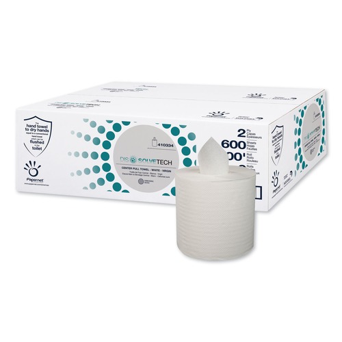 Paper Towels and Napkins | Papernet SOD410334 1-Ply 7.6 x 10 DissolveTech Center-Pull Paper Towel - White (6/Carton) image number 0