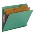 File Folders | Smead 26785 2 in. Expansion End Tab Pressboard Classification Folders with 6 SafeSHIELD Fasteners - Letter Size/Green (10/Box) image number 0