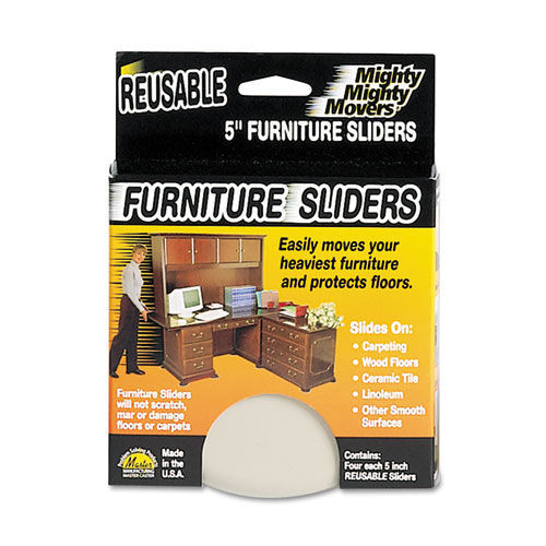Office & Office Supplies | Master Caster 87007 Mighty Mighty Movers 5 in. Diameter Reusable Furniture Sliders - Round Beige (4/Pack) image number 0
