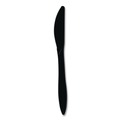 Cutlery | Boardwalk BWKKNIFEBLPPIW Mediumweight Wrapped Polypropylene Plastic Knife Cutlery - Black (1000/Carton) image number 1