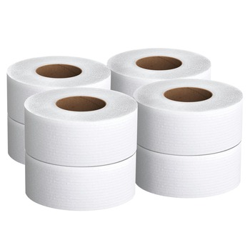 TOILET PAPER | Scott 03148 3.55 in. x 1000 ft. 2-Ply Essential JRT Jumbo Roll Septic Safe Tissue - White (4 Rolls/Carton)