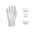 Disposable Gloves | Boardwalk BWK345MBX 4.4 mil 12 in. Long Powder-Free General-Purpose Latex Gloves - Medium, Natural (100/Box) image number 5