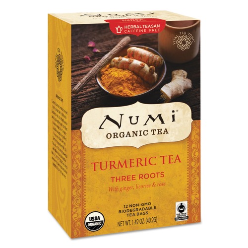 Beverages & Drink Mixes | Numi 10550 1.42 oz Bag Turmeric Tea - Three Roots (12/Box) image number 0