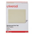 File Folders | Universal UNV13300 Deluxe 9 in. Front Reinforced End Tab Folders - Letter Size, Manila (100/Box) image number 2