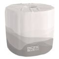 Toilet Paper | Georgia Pacific Professional 19881/01 1-Ply Pacific Blue Basic Embossed Septic Safe Bathroom Tissue - White (80 Rolls/Carton) image number 4