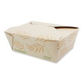 Food Trays, Containers, and Lids | World Centric TO-NT-8 5.5 in. x 6.9 in. x 2.5 in. 46 oz. Sugarcane No Tree Folded Takeout Containers - Natural (300/Carton) image number 0