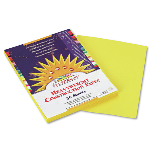 Cover & Cardstock | Prang P8403 9 in. x 12 in. 50 lb Text Weight SunWorks Construction Paper - Yellow (50/Pack) image number 0