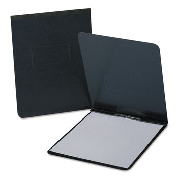 Oxford 71606 8.5 in. x 14 in. 2 in. Capacity Two-Prong Metal Fastener Pressboard Report Cover with Reinforced Top Hinge - Black