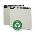 File Folders | Smead 50576 1/5-Cut Tab A to Z 8.5 in. x 11 in. Alphabetic Top Tab Indexed File Guide Set - Green (25/Set) image number 1