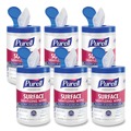 Cleaners & Chemicals | PURELL 9341-06 1-Ply 10 in. x 7 in. Fragrance-Free Foodservice Surface Sanitizing Wipes - White (6/Carton) image number 0
