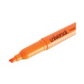 Highlighters | Universal UNV08853 Chisel Tip Fluorescent Orange Ink Orange Barrel Pocket Highlighters (1 Dozen) image number 3
