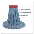  | Boardwalk BWK503BLCT 5 in. Super Loop Cotton/Synthetic Fiber Wet Mop Head - Large, Blue (12/Carton) image number 6