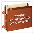 File Folders | Pendaflex 085565 5.25 in. Expansion Legal Size Premium Reinforced Expanding File Pockets - Red Fiber (5/Box) image number 2