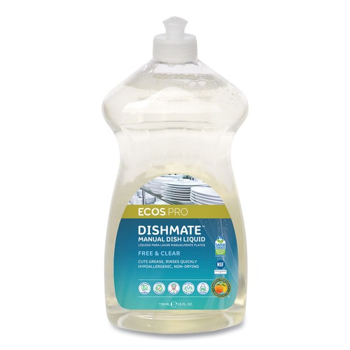 All-Purpose Cleaners | ECOS PRO PL9721/6 Dishmate Manual Dish Liquid 25 oz Bottle image number 0
