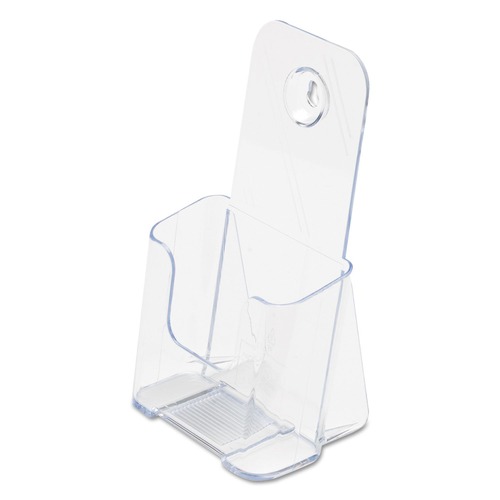 Desk Shelves | Deflecto 77501 4.25w x 3.25d x 7.75h Leaflet Size DocuHolder for Countertop/Wall-Mount - Clear image number 0