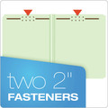 File Folders | Pendaflex 17180EE Straight Tabs 2 in. Expansion 2 Fasteners Letter Size Heavy-Duty Pressboard Folders with Embossed Fasteners - Green (25/Box) image number 3