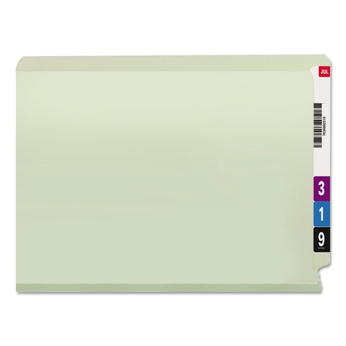 File Folders | Smead 26210 2 in. Expansion Extra-Heavy Recycled Pressboard End Tab Folders - Letter Size/Gray-Green (25/Box) image number 0