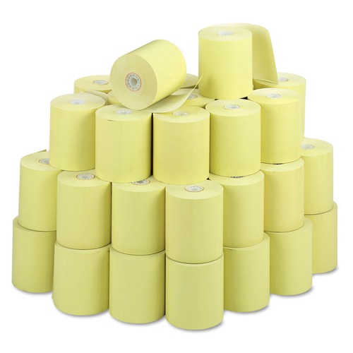 Register & Thermal Paper | PM Company 05214C Direct Thermal Printing 3.13 in. x 230 ft. Thermal Paper Rolls - Canary (50/Carton) image number 0