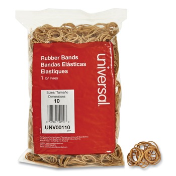 Universal UNV00110 0.04 in. Gauge Size 10 Rubber Bands - Beige (3400/Pack)