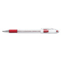 Pens | Pentel BK90-B Stick Fine 0.7 mm R.S.V.P. Ballpoint Pen - Red Ink, Clear/Red Barrel (1-Dozen) image number 1