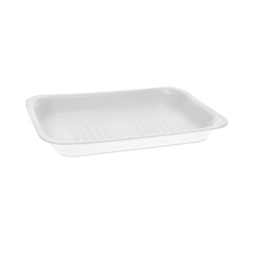 Food Service | Pactiv Corp. 51P102FS 8.38 in. x 5.88 in. x 1.21 in. #2 Foam Meat Tray - White (500/Carton) image number 0
