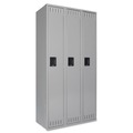 Office Filing Cabinets & Shelves | Tennsco STS-121872-C-MGY 36 in. x 18 in. x 72 in. Three Lockers with Hat Shelves and Coat Rods Single-Tier Locker - Medium Gray image number 0