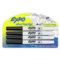 Washable Markers | EXPO 1871774K Extra-Fine Bullet Tip Low-Odor Dry-Erase Marker - Black (4/Pack) image number 0