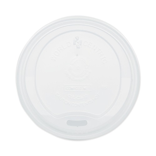 Cups and Lids | World Centric CULCS12 10 oz. - 20 oz. PLA Lids for Hot Cups - White (1000/Carton) image number 0