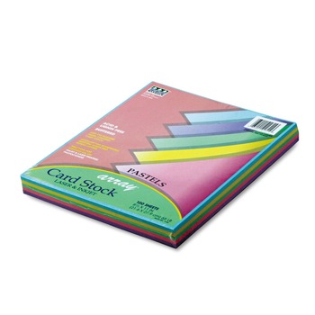 COVER AND CARDSTOCK | Pacon P101315 Array 65 lbs. 8.5 in. x 11 in. Card Stock - Assorted Pastel Colors (100/Pack)