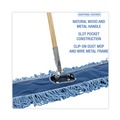 Mops | Boardwalk BWKHL365BSPC 60 in. Natural Wood/Metal Handle 36 in. x 5 in. Blue Blended Synthetic Head Dry Mopping Kit (1-Kit) image number 3