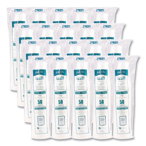  | Dart Y14 14 oz. High-Impact Polystyrene Cold Cups - Translucent (1000/Carton) image number 0