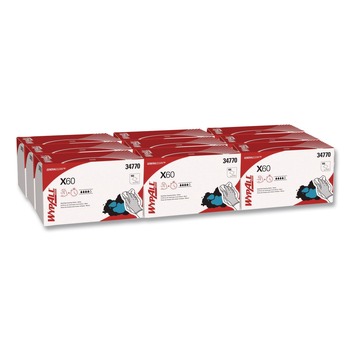 WypAll 34770 1/4 Fold 11 in. x 23 in. General Clean X60 Cloths - White (900/Carton)