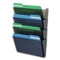 Desktop Organizers | Deflecto 73402 DocuPocket 13 in. x 4 in. 4 Sections Letter Size Stackable Four-Pocket Wall File - Smoke image number 6