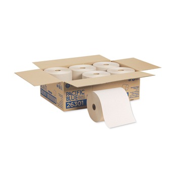 Georgia Pacific Professional 26301 7.78 in. x 800 ft. 1-Ply Pacific Blue Basic Paper Towels - Brown (6 Rolls/Carton)