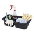 Cleaning Carts | Rubbermaid Commercial 2202586 Cleaning Caddy Compatible with Full-Size and Compact Housekeeping Carts - Black (6/Carton) image number 2