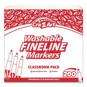  | Cra-Z-Art 740071 Washable Fineline Bullet Tip Markers Classpack -  Assorted Colors (200/Set)