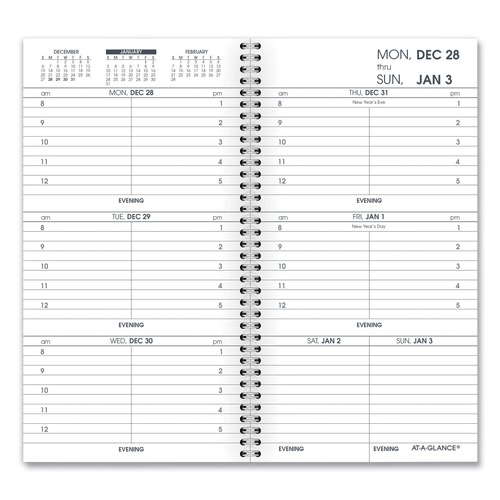 Notebooks & Pads | AT-A-GLANCE 7090410 12-Month: Jan 2026 to Dec 2026 6.25 in. x 3.25 in. Weekly Appointment Book Ruled for Hourly Appointments - White Sheets image number 0