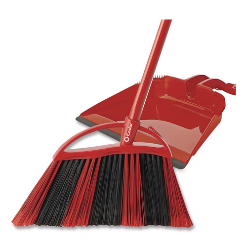 Brooms | O-Cedar 175073EA 53.88 in. Handle One Sweep Broom with Dustpan - Red/Black/Gray image number 0