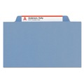 File Folders | Smead 13701 2 in. Expansion 1 Divider Letter Size 4 SafeSHIELD Fasteners Top Tab Classification Folders - Blue Exterior (10/Box) image number 2