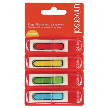 Universal UNV99004 Page Flags - Assorted Colors (35 Flags/Dispenser, 4 Dispensers/Pack)