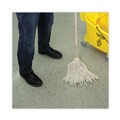 Mops | Boardwalk BWK112C Handle/Deck Mops with No. 12 Head and 48 in. Handle - White Cotton Head/Natural Wood Handle (6/Pack) image number 4