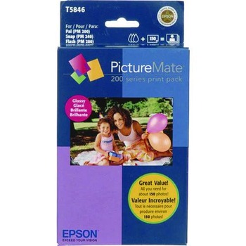 Epson T5846 Ink/Paper Combo - Black/Cyan/Magenta/Yellow (150/Pack)