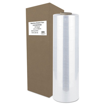 INDUSTRIAL SHIPPING SUPPLIES | Universal UNVM205080 20 in. x 5000 ft. 20.3 micron Machine Stretch Film - Clear (1 Roll)