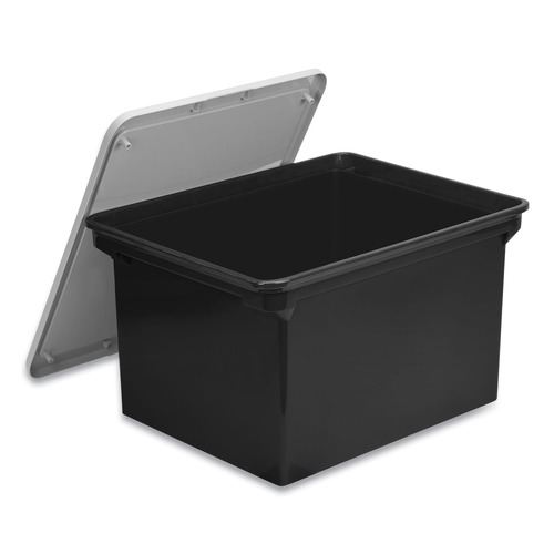 Boxes & Bins | Storex 61528U04C 13.9 in. x 18.3 in. x 10.6 in. Legal/Letter Tote with Comfort Edges - Black (4/Carton) image number 0