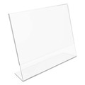Office Presentation Supplies | Deflecto 66701 Classic Image 11 in. x 8.5 in. Insert Landscaped Slanted Sign Holder - Clear image number 1